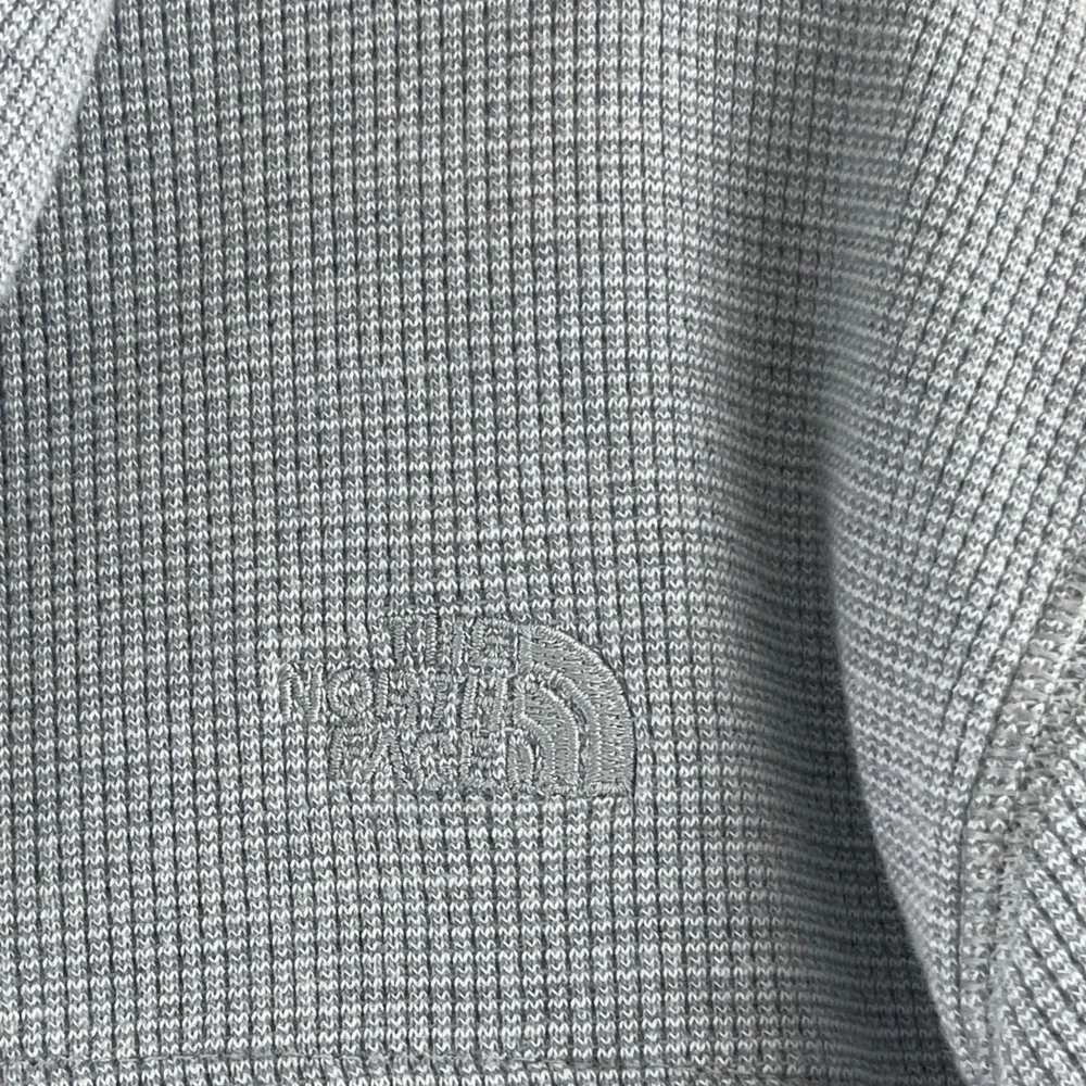 The North Face Mens‎ Gray Waffle Knit Thermal Hoodie Kangaroo Pocket Large